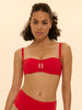 Underwired bandeau bikini top - Scarlet