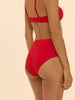 High-waist bikini brief - Scarlet