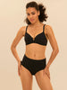 High-waist bikini brief - Black