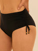 High-waist bikini brief - Black