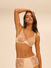 Plunging underwired bra - Chic Beige