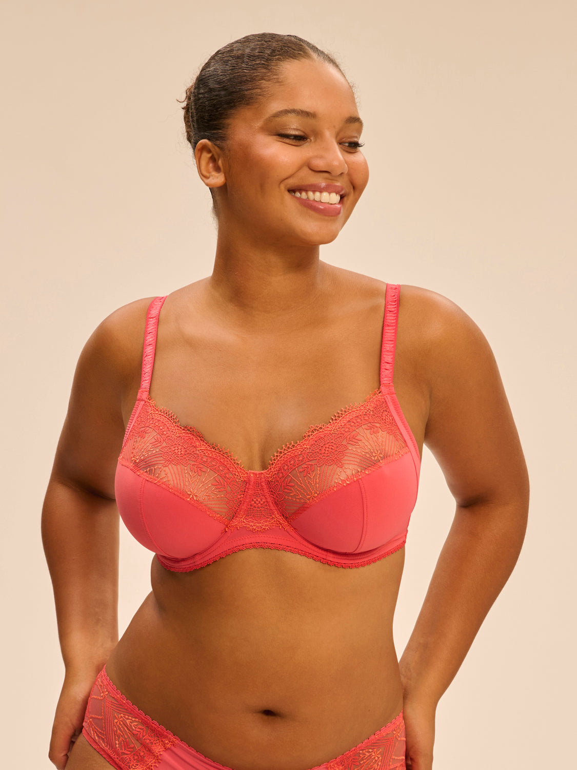 Full cup support bra - Coralia Red