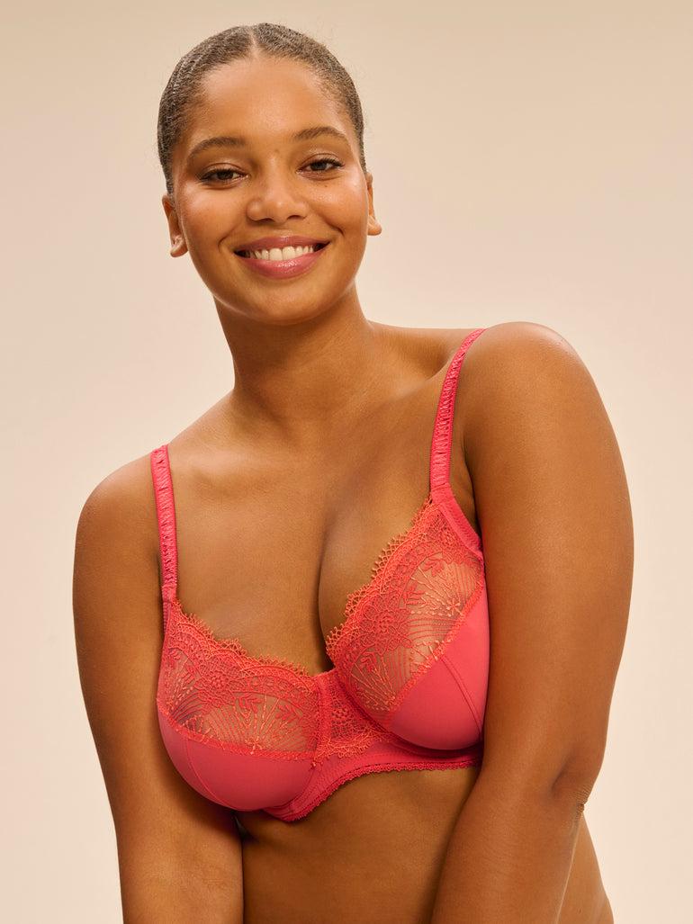 Full cup support bra - Coralia Red