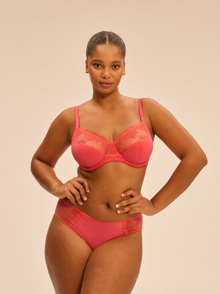 Full cup support bra - Coralia Red