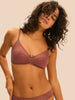 Soft cup triangle bra - Mulberry