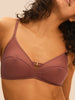 Soft cup triangle bra - Mulberry