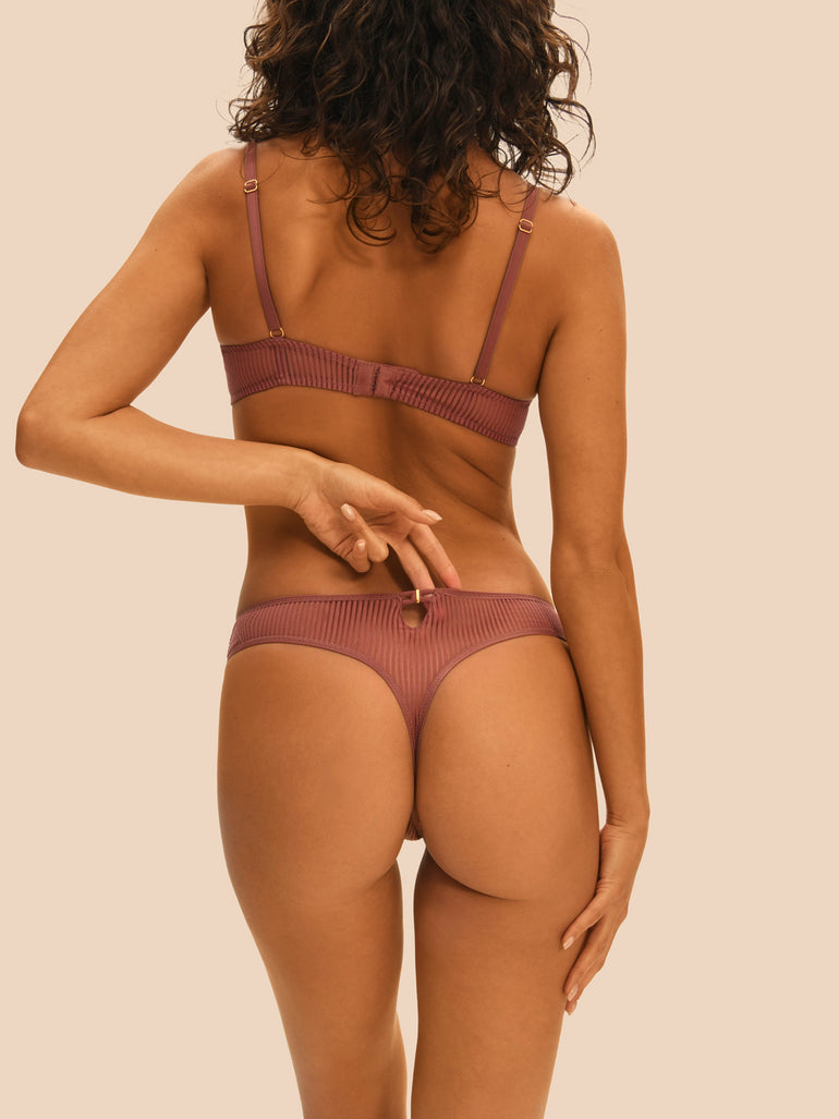 Soft cup triangle bra - Mulberry