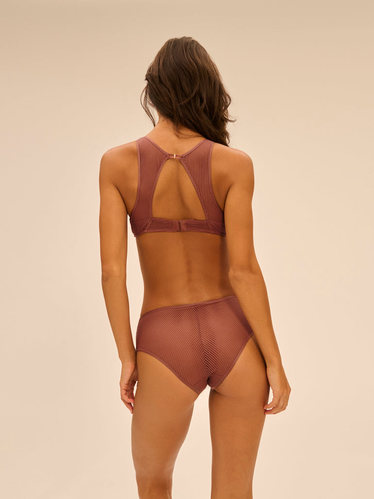 Underwired triangle bra - Mulberry