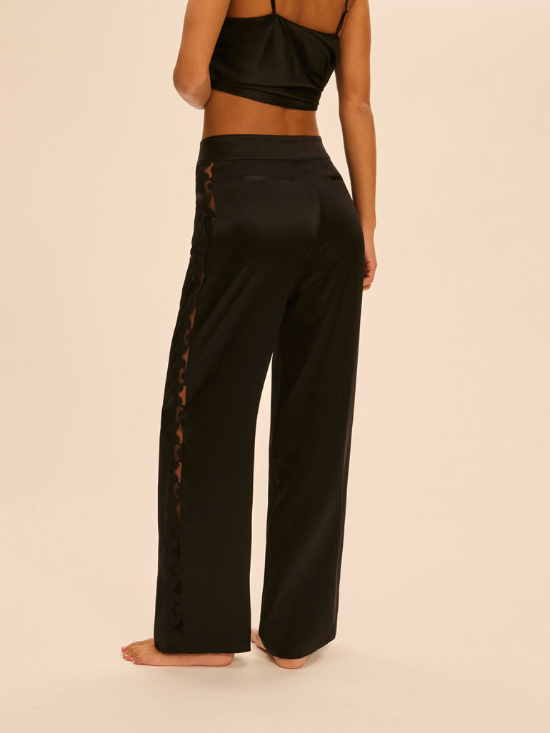 Trousers with embroidery - Black