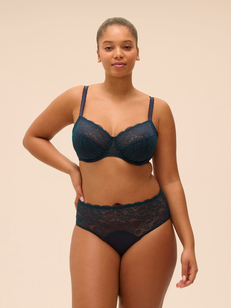 Full cup support bra - Sapphire