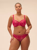 Squared neckline full cup bra - Cranberry