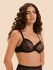 Plunging moulded underwired bra - Black