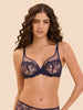 Plunging underwired bra - Midnight