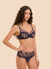 Plunging underwired bra - Midnight