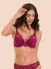 Plunging push-up bra - Desire Pink