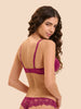 Plunging push-up bra - Desire Pink