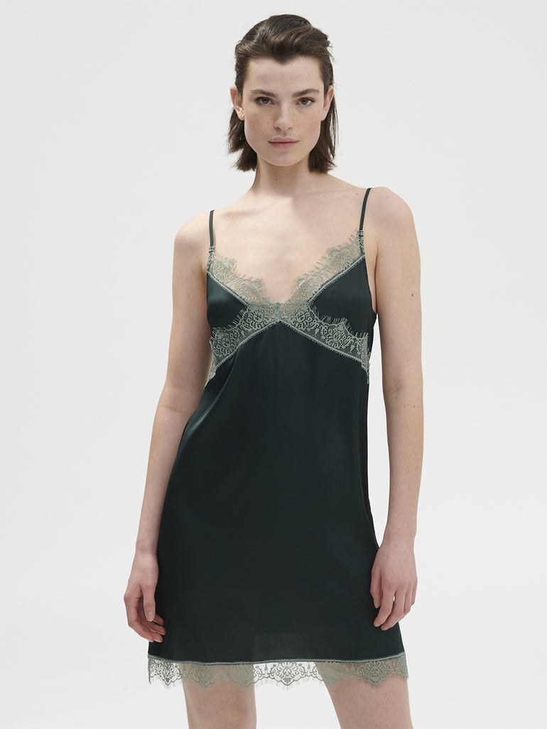 Satin Secrets Nightdress - Kolsaï Green