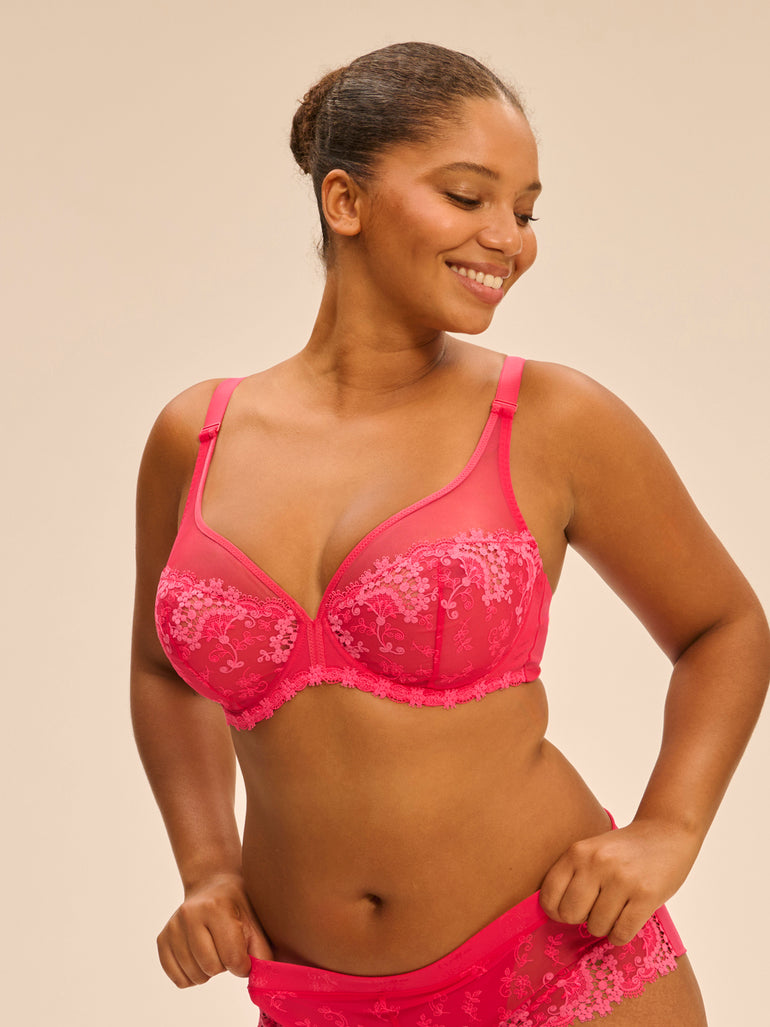 Plunging underwired bra - Fabulous Pink