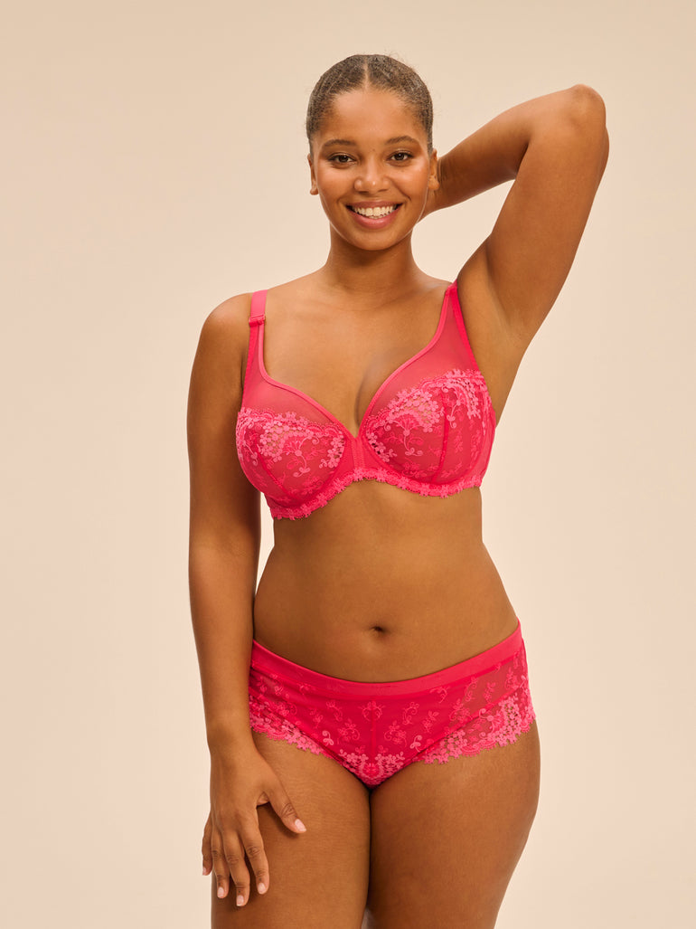 Plunging underwired bra - Fabulous Pink