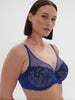 Plunging underwired bra - Electric blue