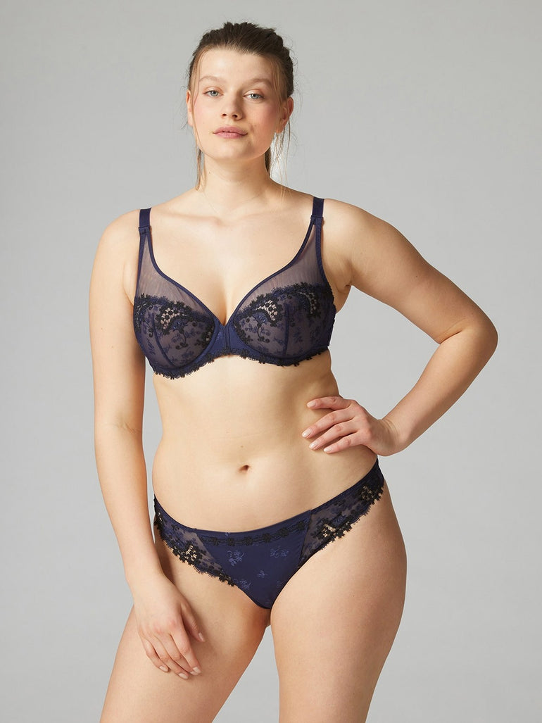 Full Coverage Plunge - Night Blue