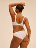 Plunging moulded underwired bra - White