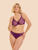 Plunging moulded underwired bra - Blackberry