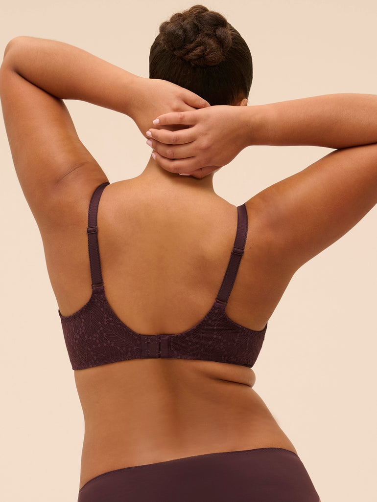 Plunging moulded underwired bra - Dark Brown