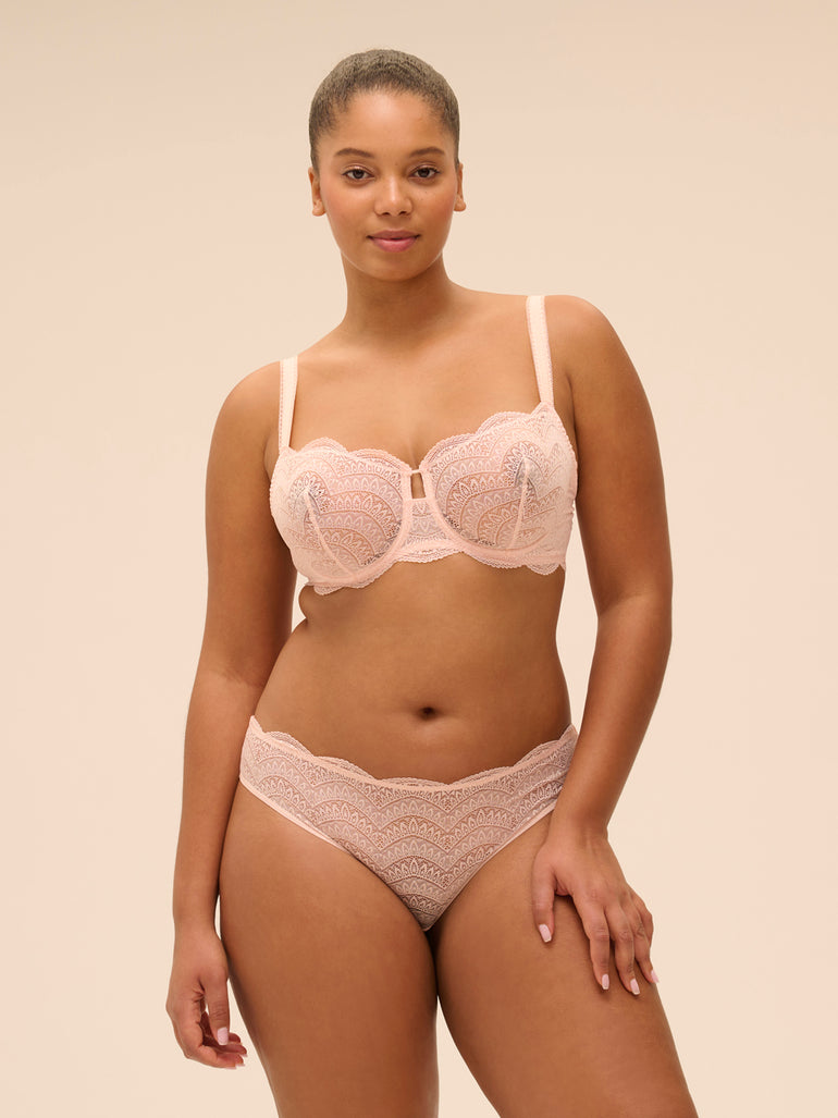 Half cup bra - Petal Powder