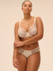 Plunging underwired bra - Topaz Beige