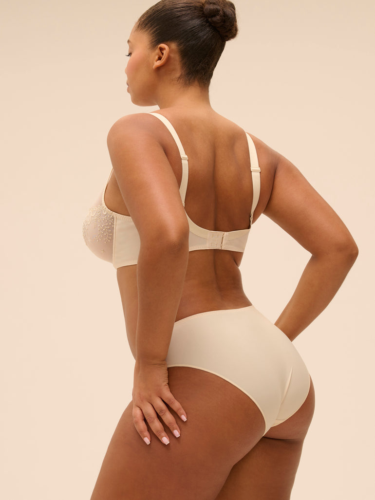 Plunging underwired bra - Topaz Beige