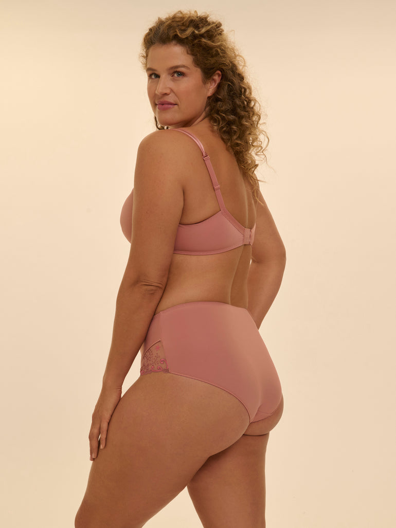 Squared neckline spacer bra - Smokey Pink