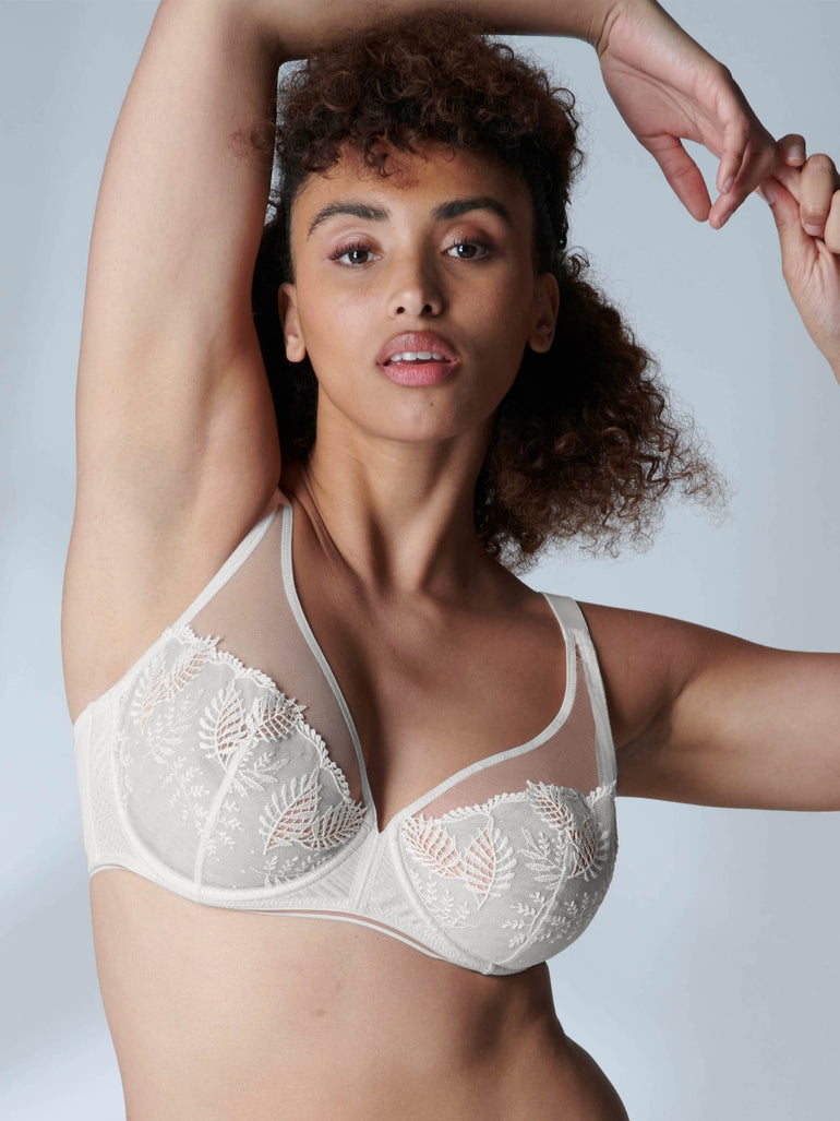 Plunging underwired bra - Cream