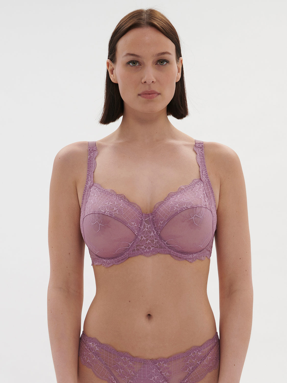 Squared neckline full cup bra - Glamourous Mauve