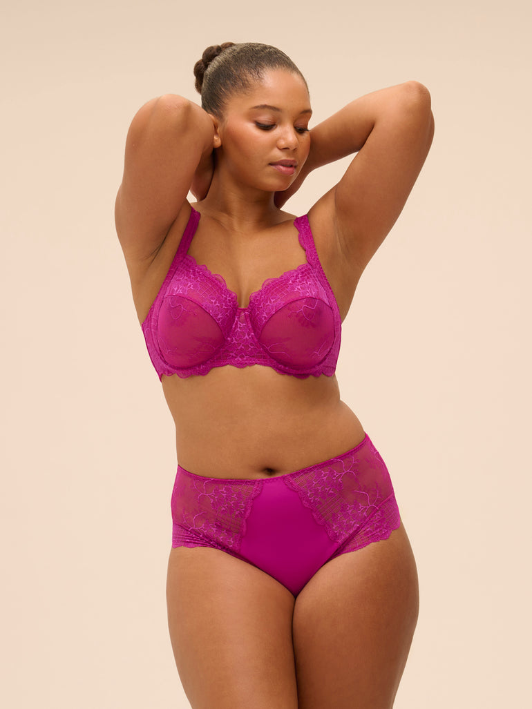 Squared neckline full cup bra - Azalea