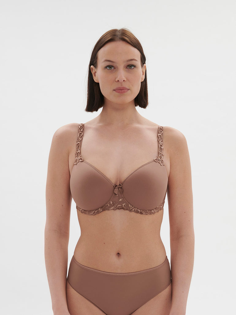 Padded half cup bra - Amaretto