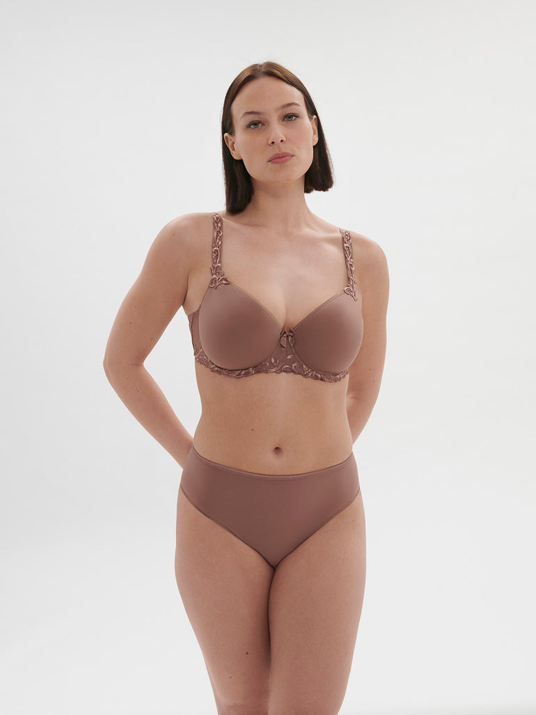 Padded half cup bra - Amaretto