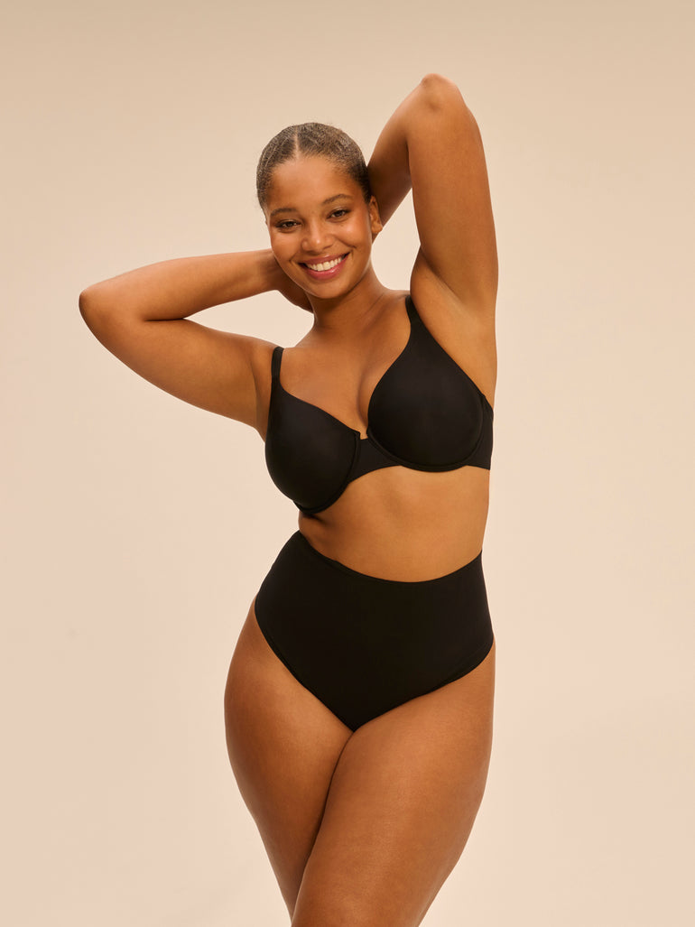 Seamless moulded multi-position bra - Black