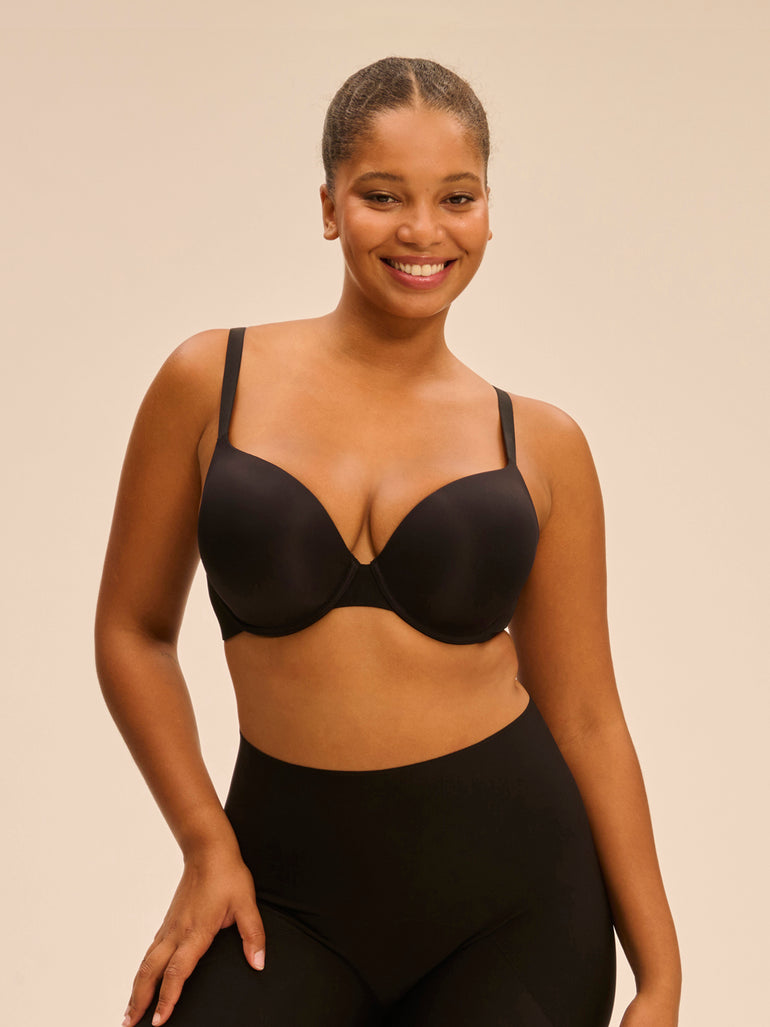 Padding plunge bra - Black