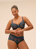 Plunging underwired bra - Prestige Blue
