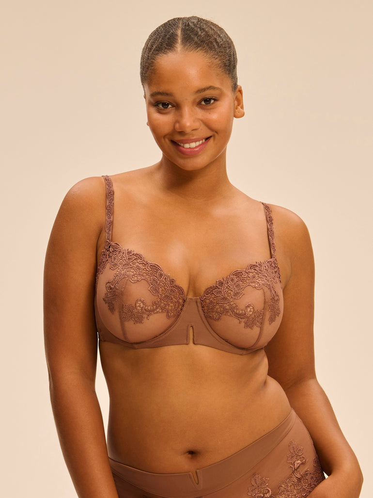 Half cup bra - Tender Brown