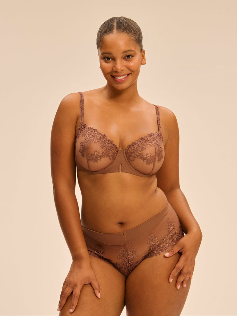 Half cup bra - Tender Brown