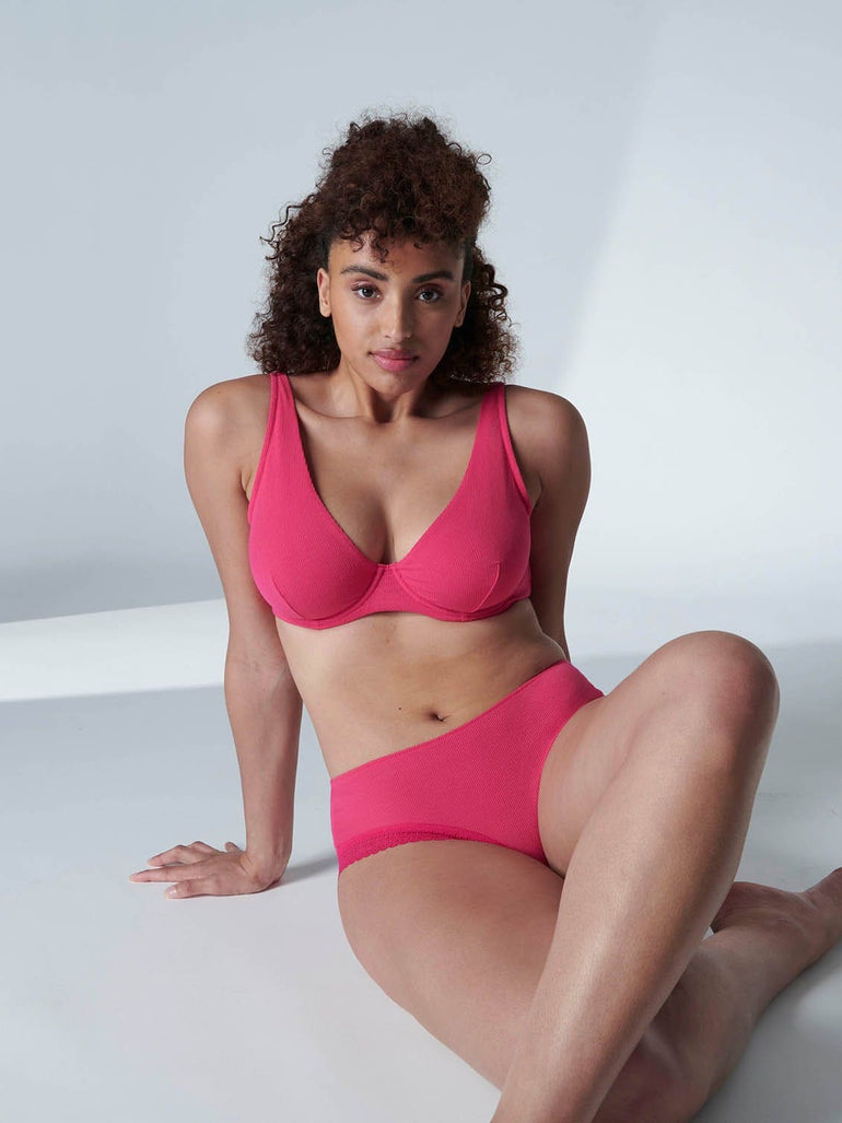Full Coverage Plunge - Fuschia