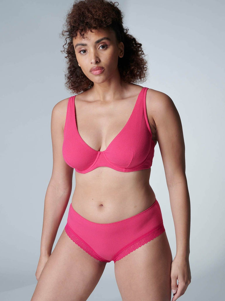 Full Coverage Plunge - Fuschia