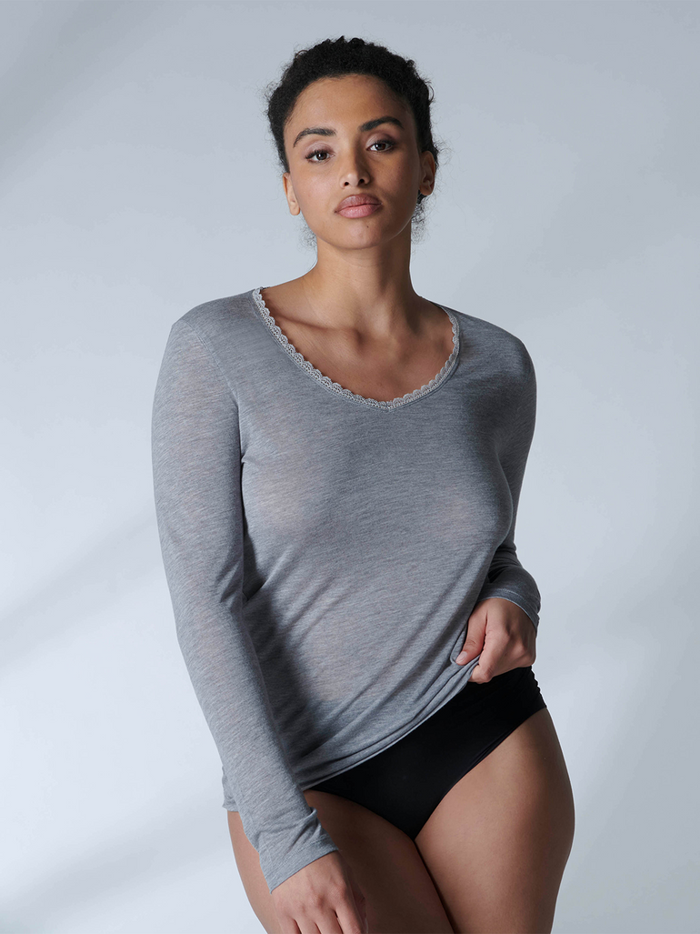 Long Sleeve Top - Light Grey