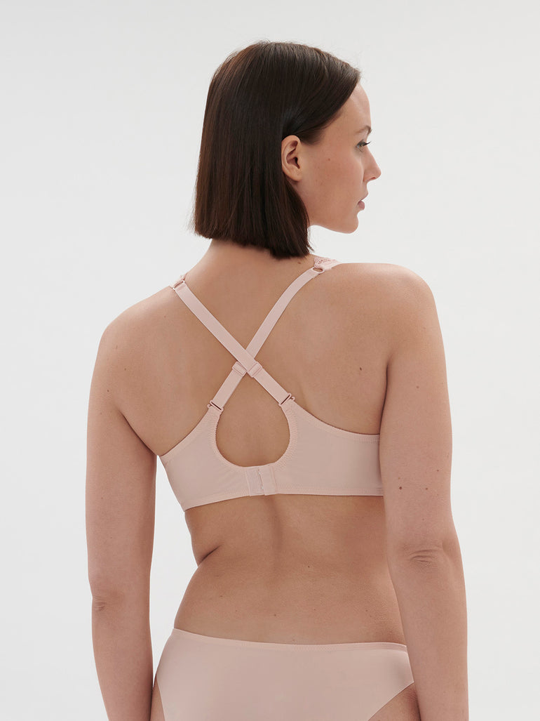 Full cup support bra - Petal Powder