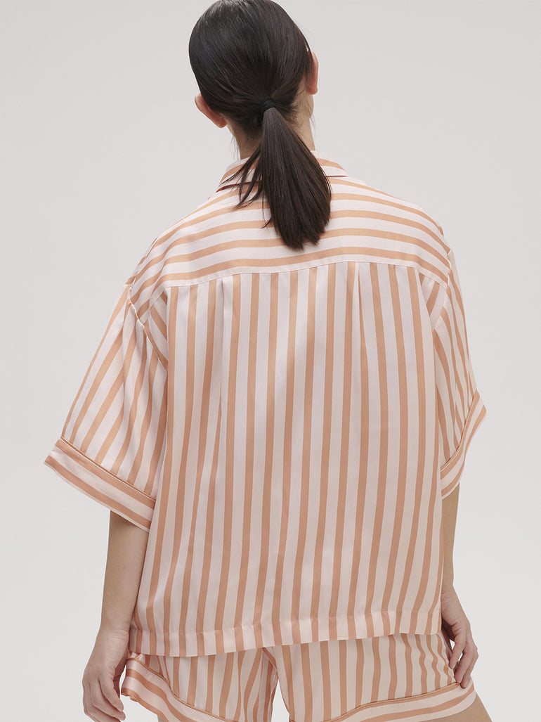 Caprice Short Sleeve Top  - Peach Nights