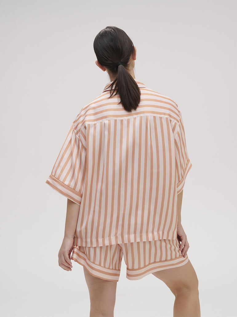 Caprice Short Sleeve Top  - Peach Nights