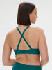 Plunging underwired bra - BLUE