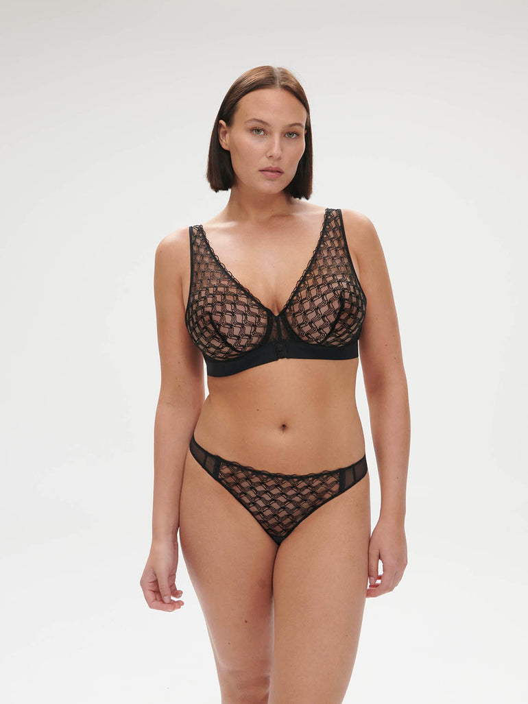 Underwired triangle bra - Black